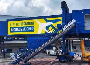 Airport Terminal Signage Mockup PSD