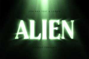 Alien Blur Glow Text Effect PSD free