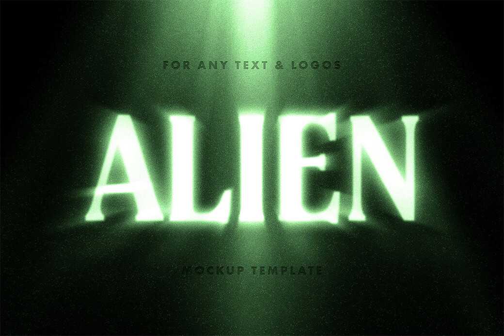 Alien Blur Glow Text Effect PSD free