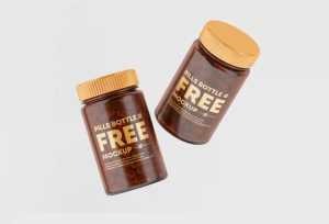 Amber Glass Medicine Bottle Free Mockup