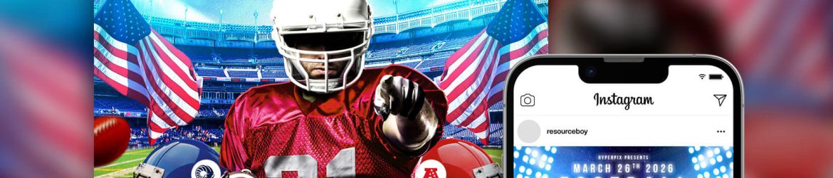 American Football League Instagram Post Design Template PSD