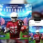 American Football League Instagram Post Design Template PSD
