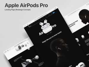 Apple Airpods Pro Redesigned Landing Page PSD Template