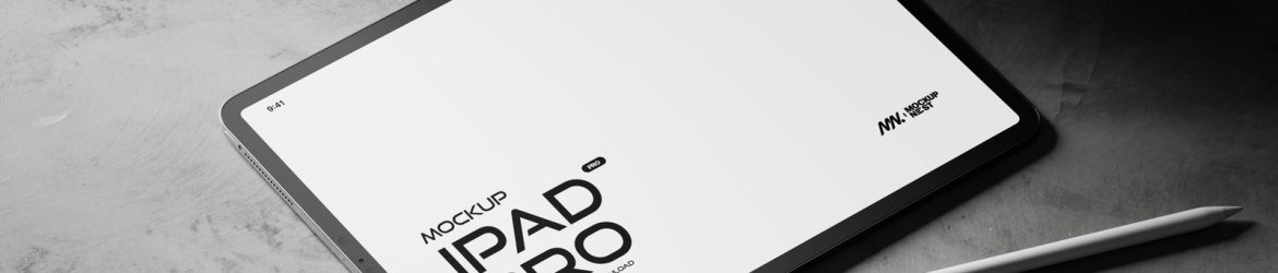 Apple iPad Pro Mockup With Pencil