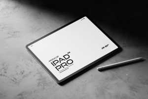 Apple iPad Pro Mockup With Pencil