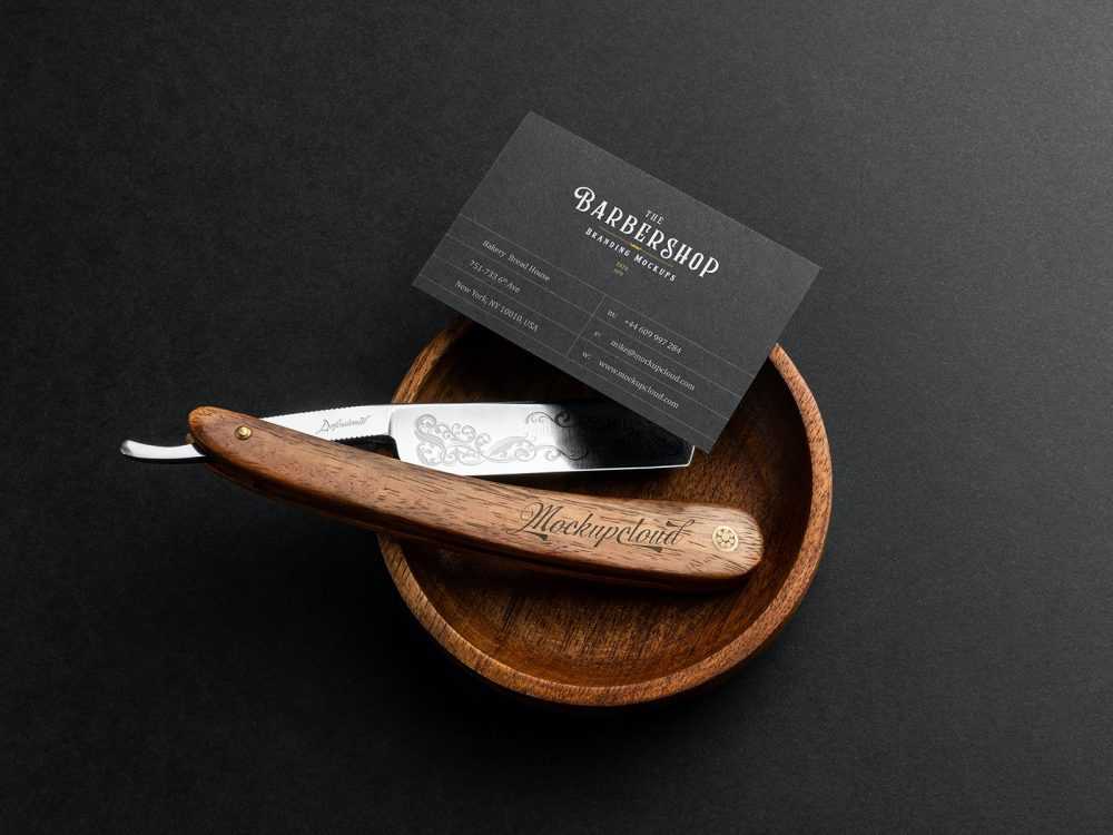 Barbershop Free Branding Mockup PSD PSD