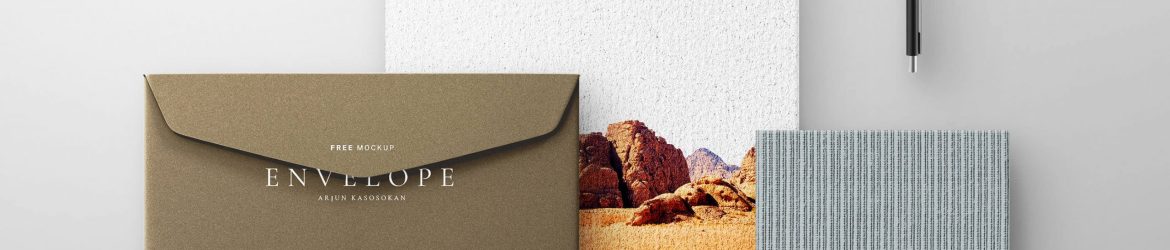Basic Stationery Mockup PSD Envelope Cover, A4 Letterhead Paper Basic Stationery Mockup PSD Envelope Cover, A4 Letterhead Paper