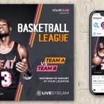 Basketball League Instagram Post Design Template Free PSD