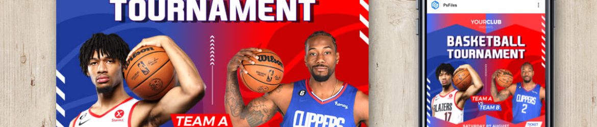 Basketball Tournament Instagram Post Design Template Free PSD