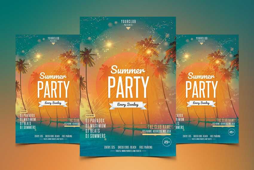 Beach Party PSD Flyer Template