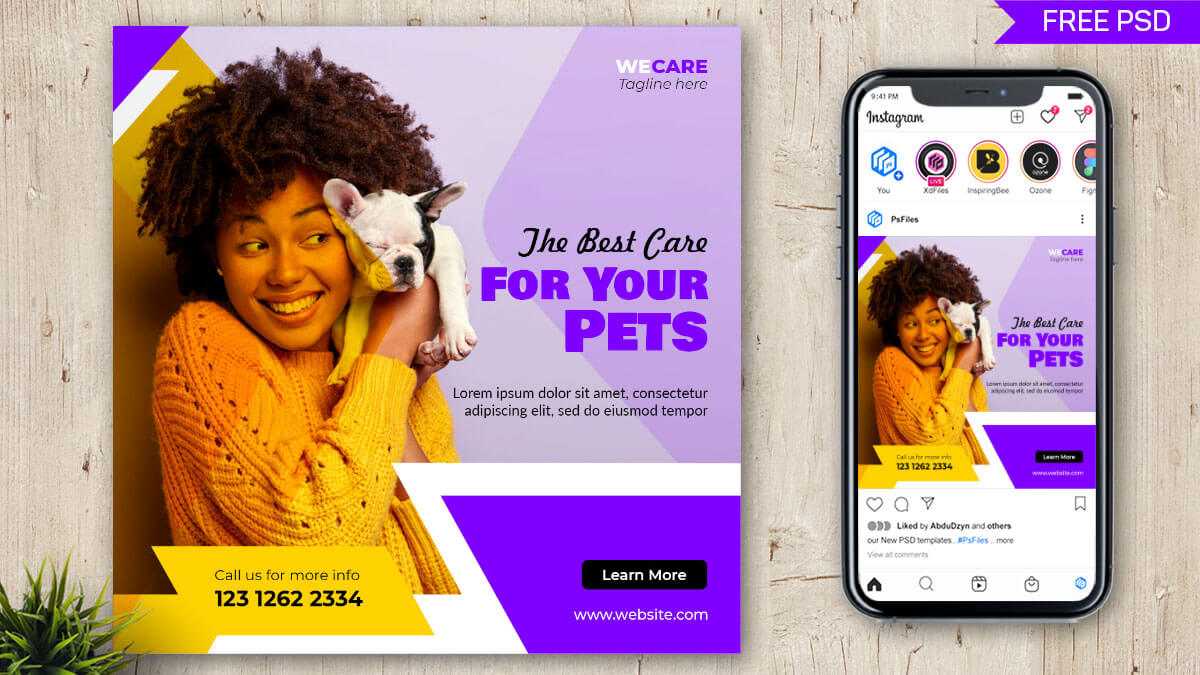 Best Pet Car Shop Free Instagram Post Design Template PSD
