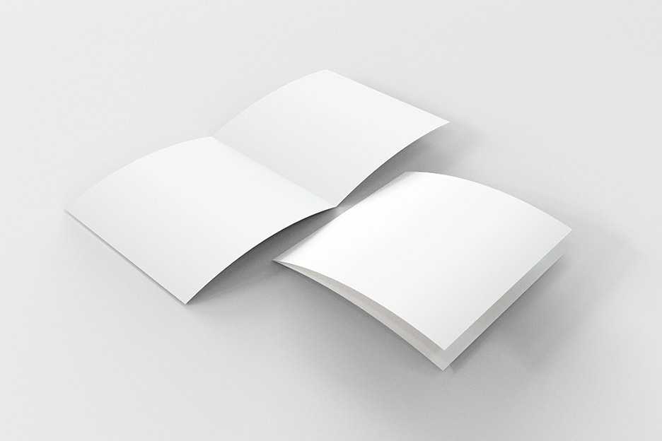 Bi-Fold Square Brochure Mockup PSD File