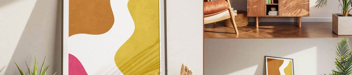 Big Photo Frame Mockup On A Wooden Dresser