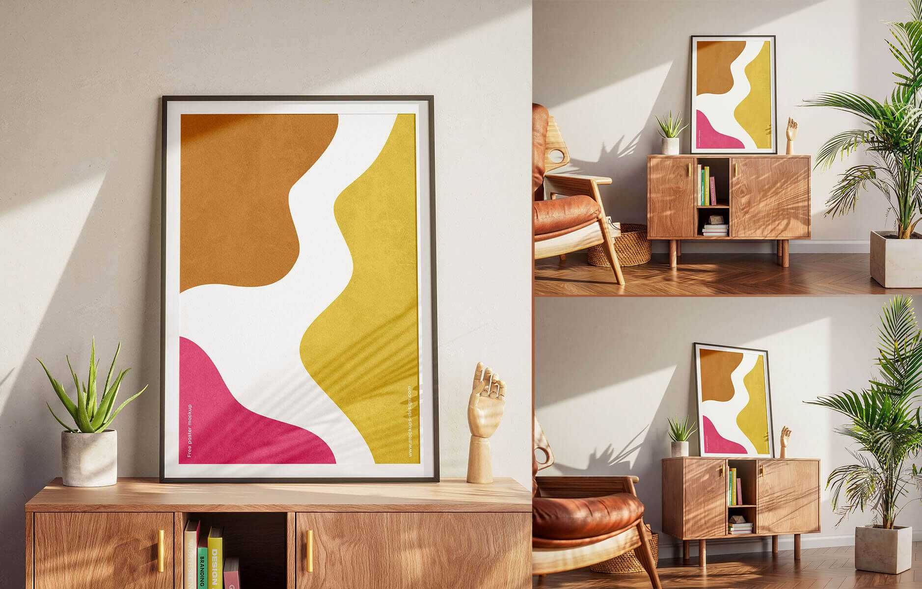 Big Photo Frame Mockup On A Wooden Dresser