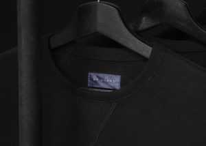 Black Minimal Shining Clothing Brand Name Label Mockup Free PSD