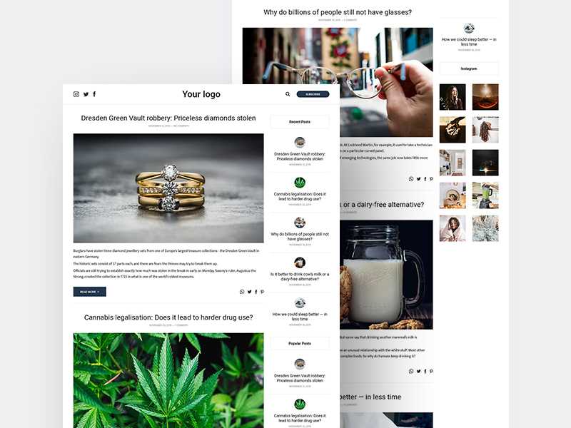 Blog Website Free PSD Template