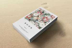 Book Cover Mockup on The Sand Background