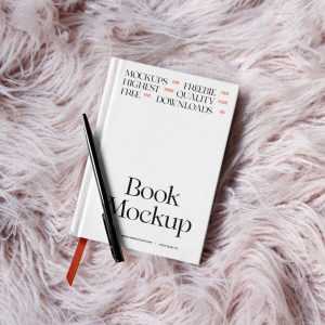 Book with Pen Mockup