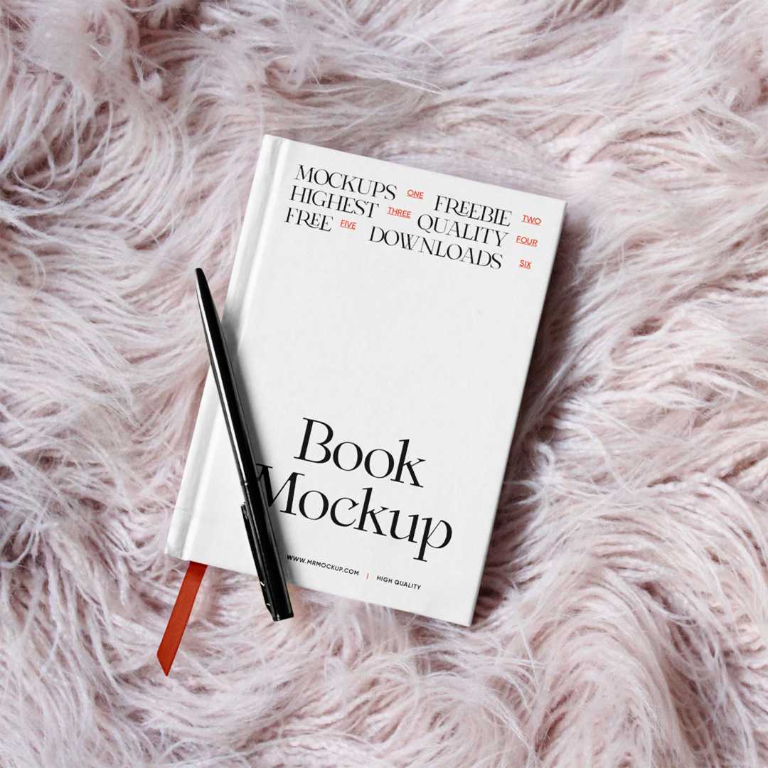 Book with Pen Mockup