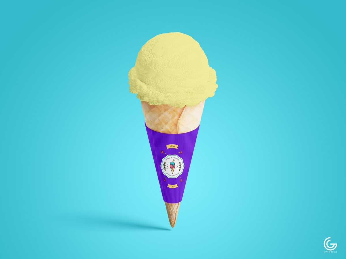 Brand Ice Cream Cone Mockup