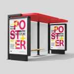 Bus Stop With Citylight Mockup Free PSD