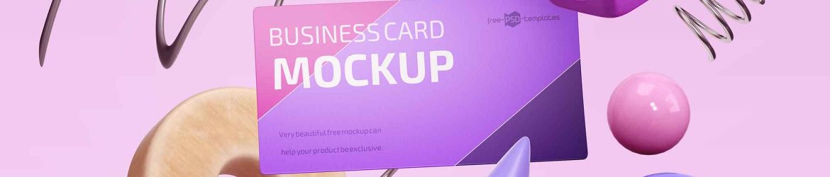 Business Card Mockup with Artistic Elements Template