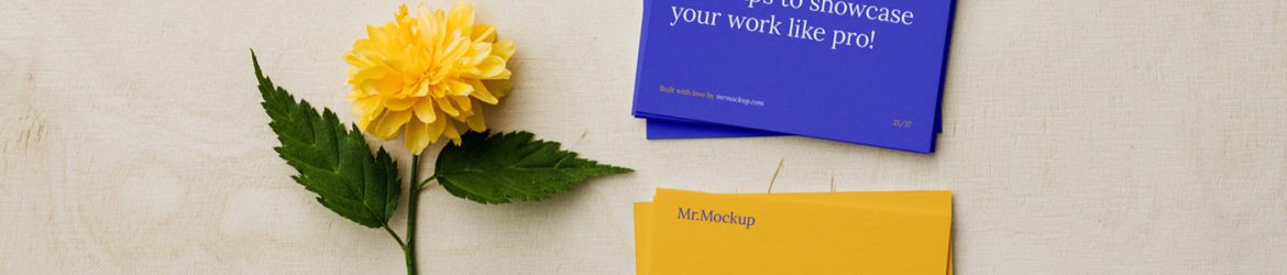 Business Cards on Plywood Mockup