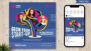 Business Growth Free Instagram Post Design PSD Template