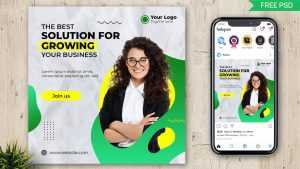 Business Growth Free Instagram Post Design PSD Template