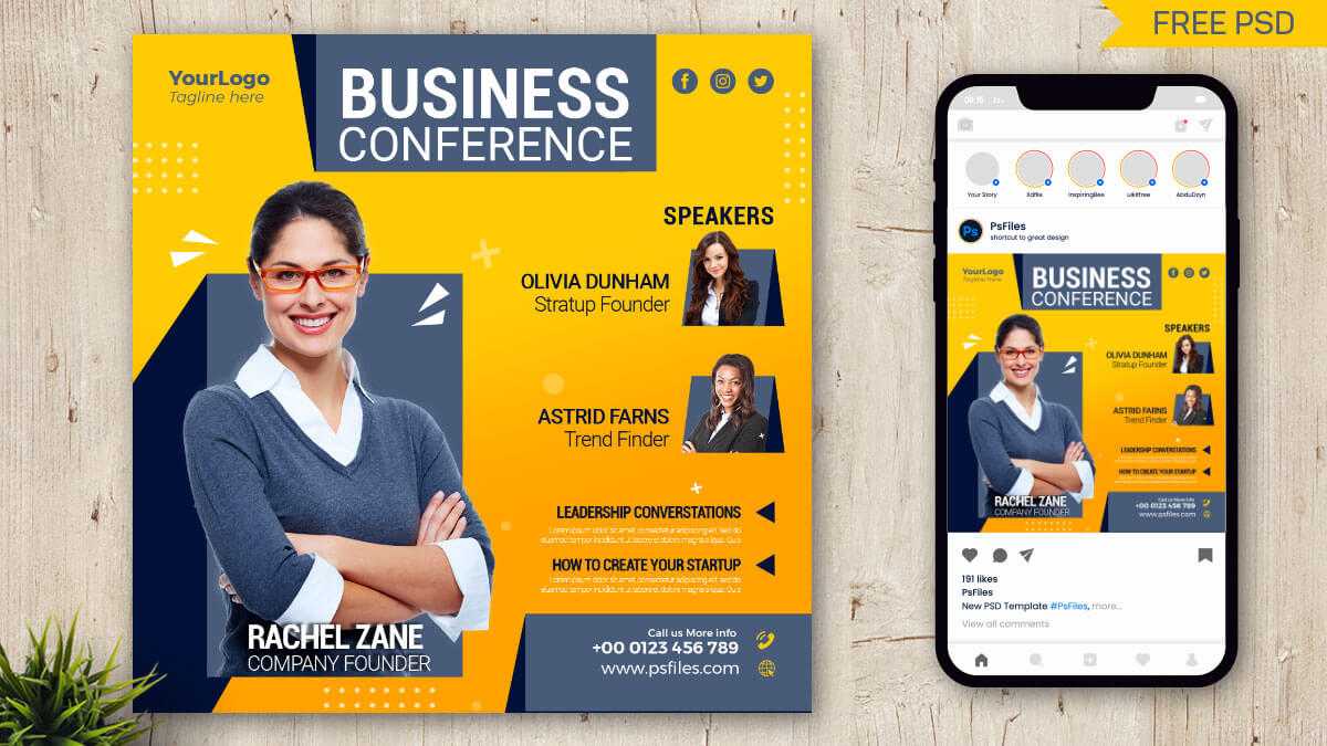 Business Seminar, Talk Show Free Instagram Post Design PSD