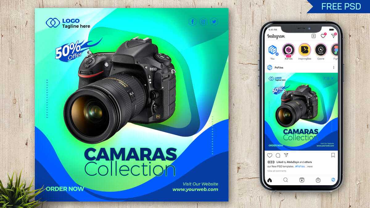 Camera Sale Free Instagram Post Design PSD Template