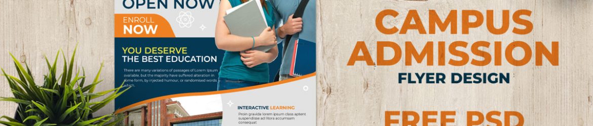 Campus Admission Education Flyer Template Free PSD 03