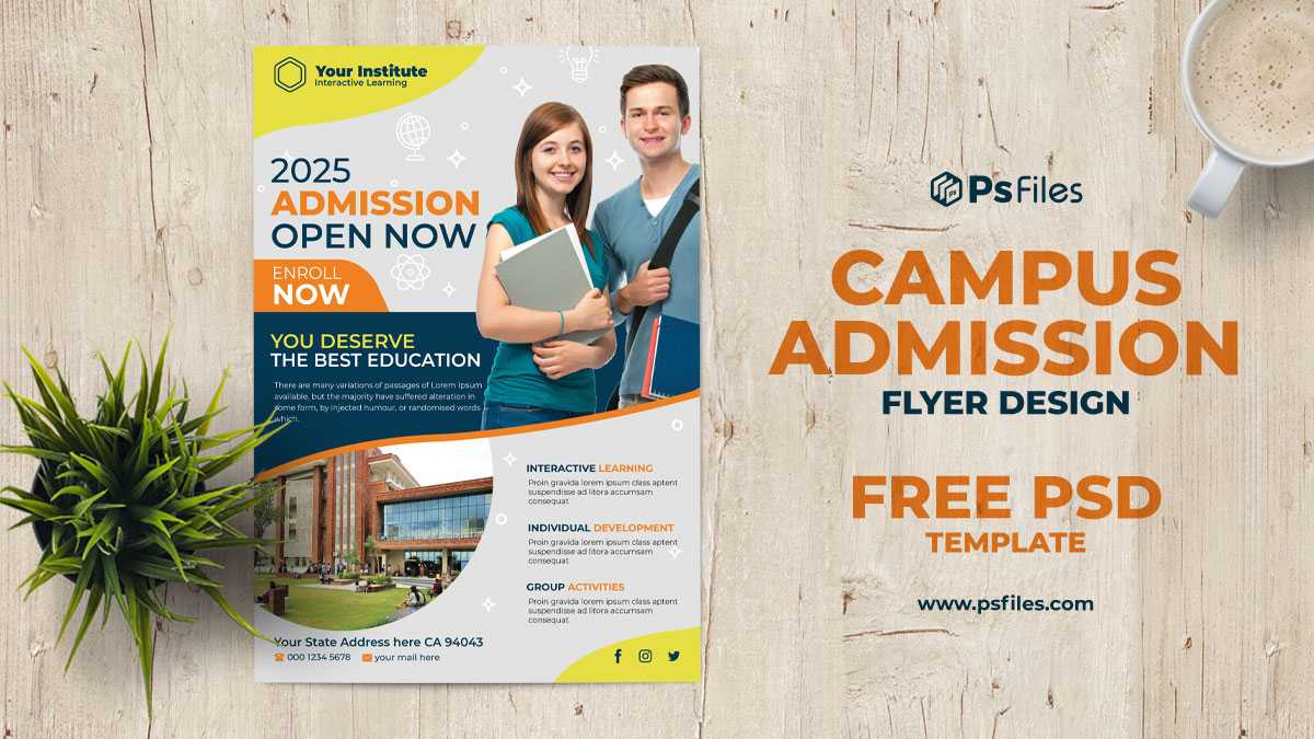 Campus Admission Education Flyer Template Free PSD 03