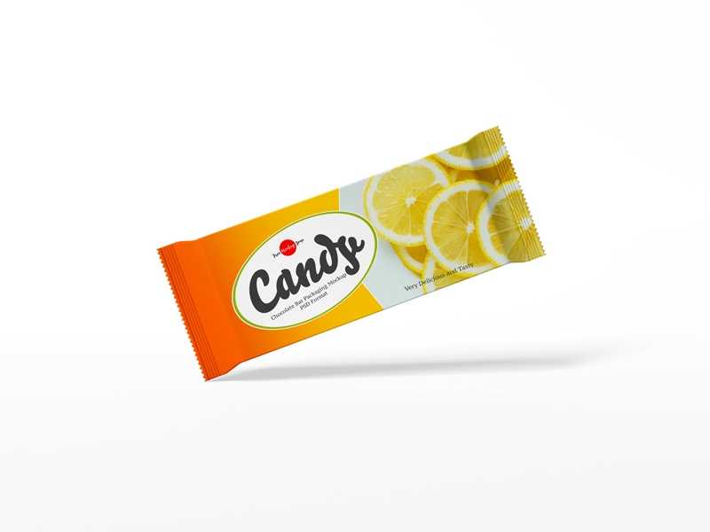 Candy Chocolate Bar Packaging Mockup
