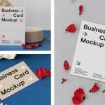 Card with Flower on Table Mockups - Free PSD Download Card with Flower on Table Mockups