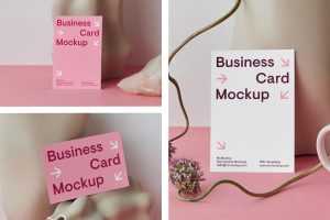 Card with Vase Mockup