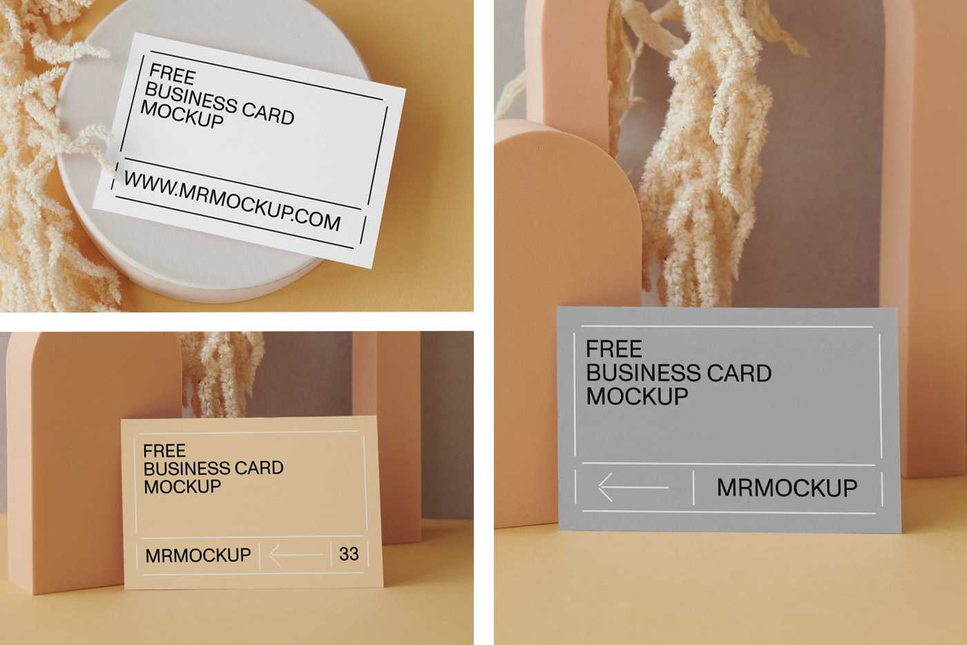 Cards with Paper Figures Mockup