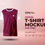 Casual Round Neck T Shirt Mockup PSD Free