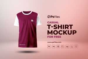 Casual Round Neck T Shirt Mockup PSD Free