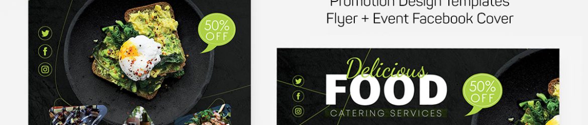 Catering Services Free Flyer + FB Cover Ai and PSD Templates