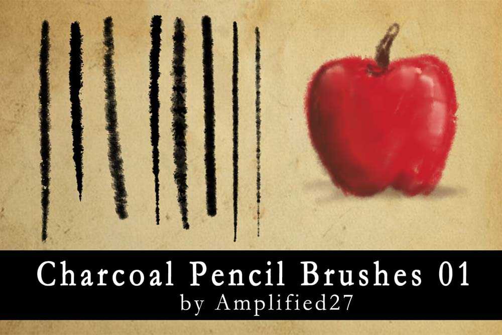 Charcoal Pencil Brushes Set 1 by amplified