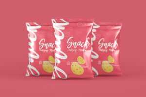 Chips Snacks Foil Pack PSD Packaging Mockup