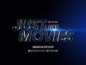 Cinematic 3D Text Effect PSD