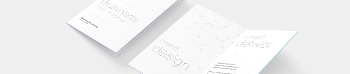 Clean Folded Business Card Mockup