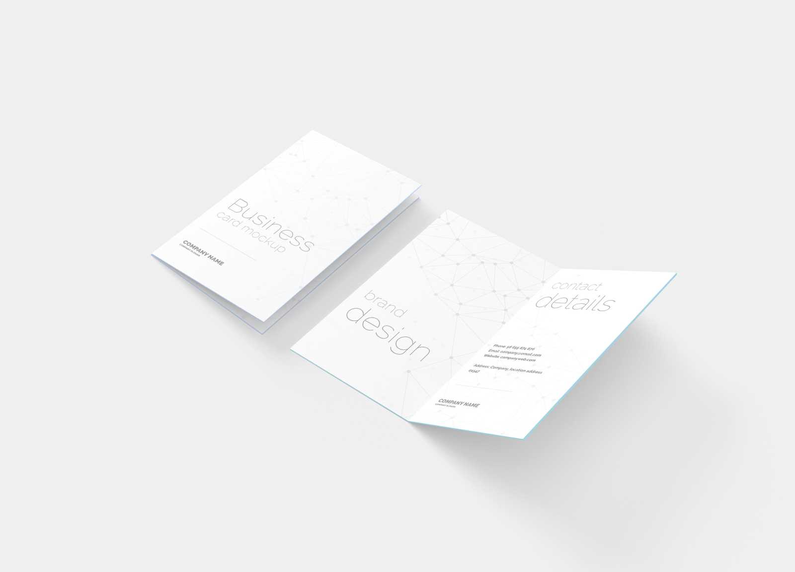 Clean Folded Business Card Mockup