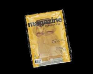 Clear Plastic Wrapped Magazine Cover Mockup for Free