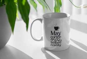 Coffee Cup and Plant PSD Mockup
