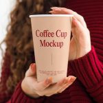 Coffee Cup in Women Hands Mockup