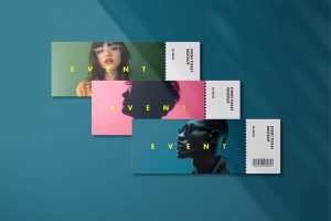 Concert Tickets Simple Mockup Free PSD