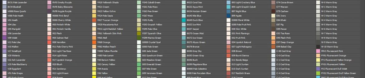 Copic Marker 358 Color Swatches